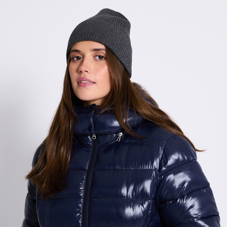 Rib-knit beanie "Arel" Dk Grey melange